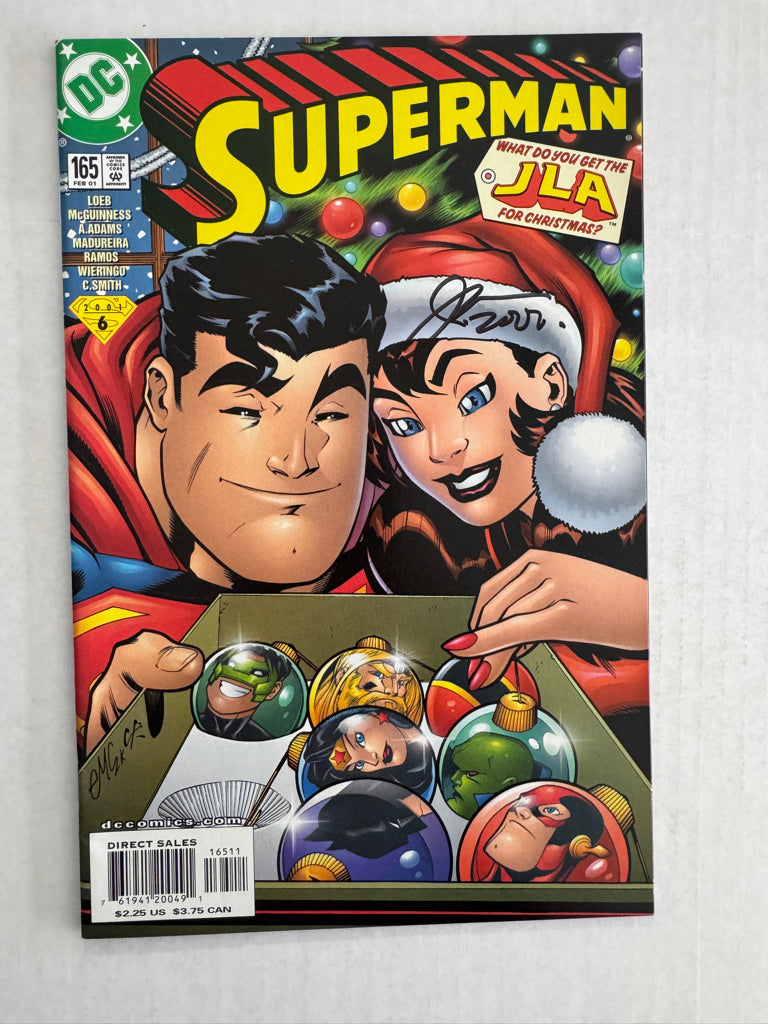 SUPERMAN #165 VF/NM Ed McGuinness Cover SIGNED by Jeph Loeb