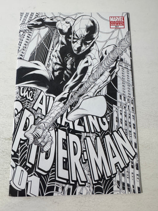 AMAZING SPIDER-MAN #601 NM- Joe Quesada B/W 2nd Print Variant