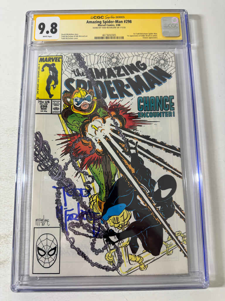 AMAZING SPIDER-MAN #298 9.8 CGC SS SIGNED by Todd McFarlane 1ST APPEARANCE