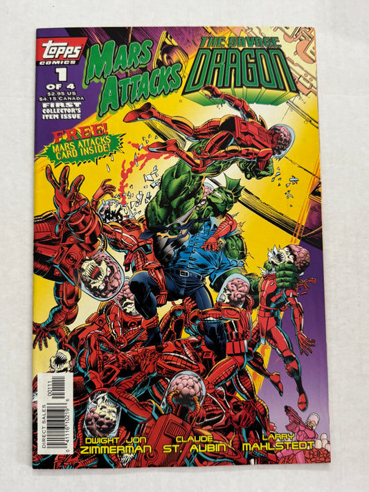 MARS ATTACKS SAVAGE DRAGON #1 NM- W/ Card Insert