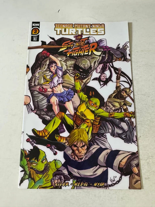 TEENAGE MUTANT NINJA TURTLES VS STREET FIGHTER #3 NM 1:25  Variant