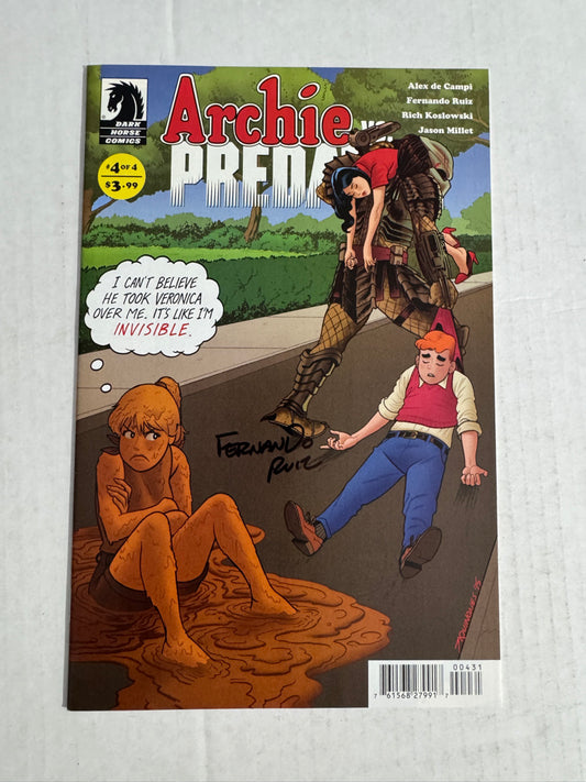 ARCHIE VS PREDATOR #4 VF/NM Joe Quinones Variant SIGNED by Fernado Ruiz