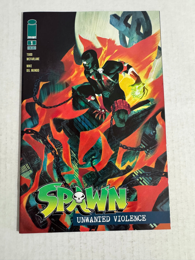 SPAWN UNWANTED VIOLENCE #1 NM Mike Del Mundo 2nd Print Variant