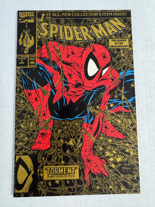 SPIDER-MAN #1 NM- 2nd Print Todd McFarlane Gold Variant