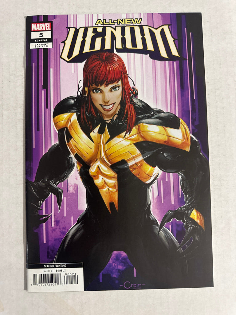 ALL-NEW VENOM #5 NM 2nd Print Clayton Crain  Variant