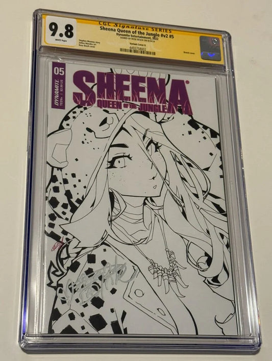 SHEENA Queen of The Jungle #5 CGC SS 9.8 1:20 B/W Rose Besch Variant SIGNED