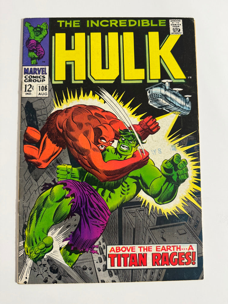 INCREDIBLE HULK #106 VG/FN