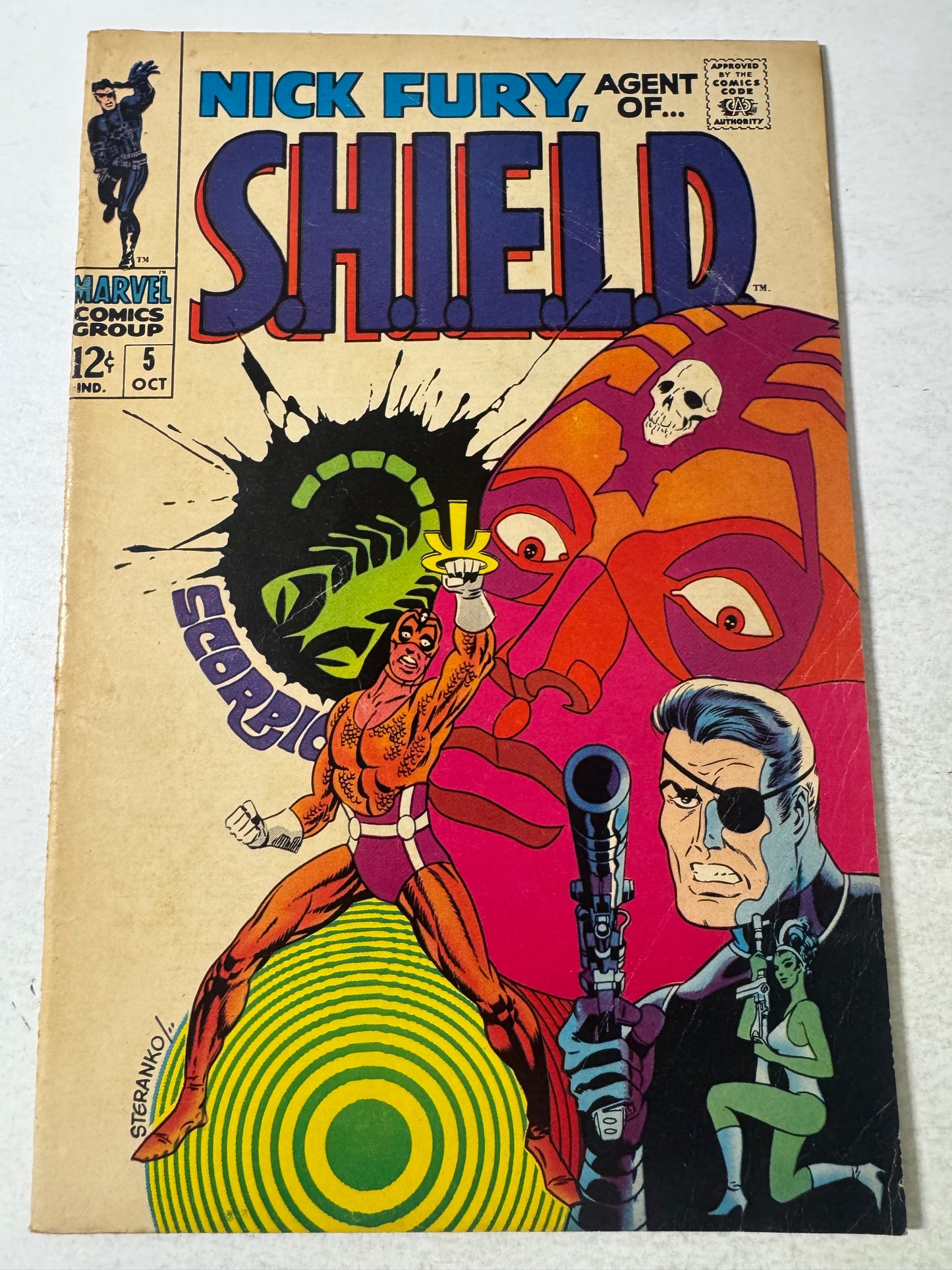 NICK FURY AGENT OF SHIELD #5 VG/FN Steranko Cover
