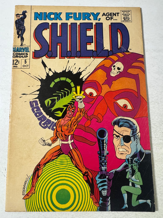 NICK FURY AGENT OF SHIELD #5 VG/FN Steranko Cover