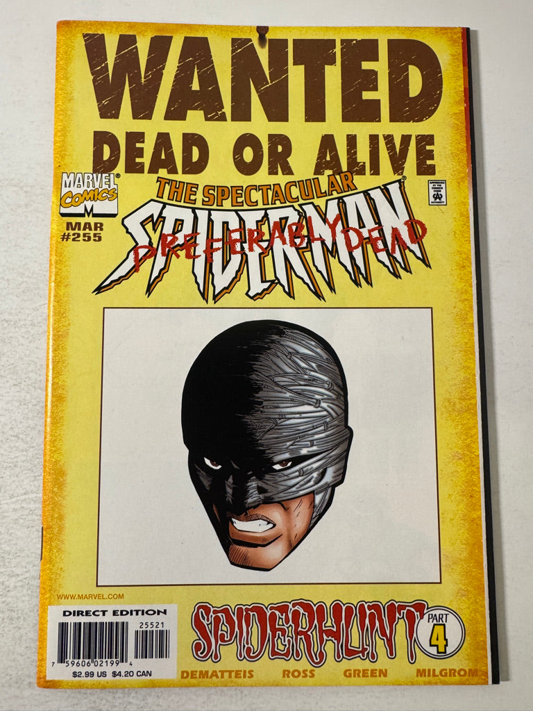 SPECTACULAR SPIDER-MAN #255 NM Wanted Poster Variant