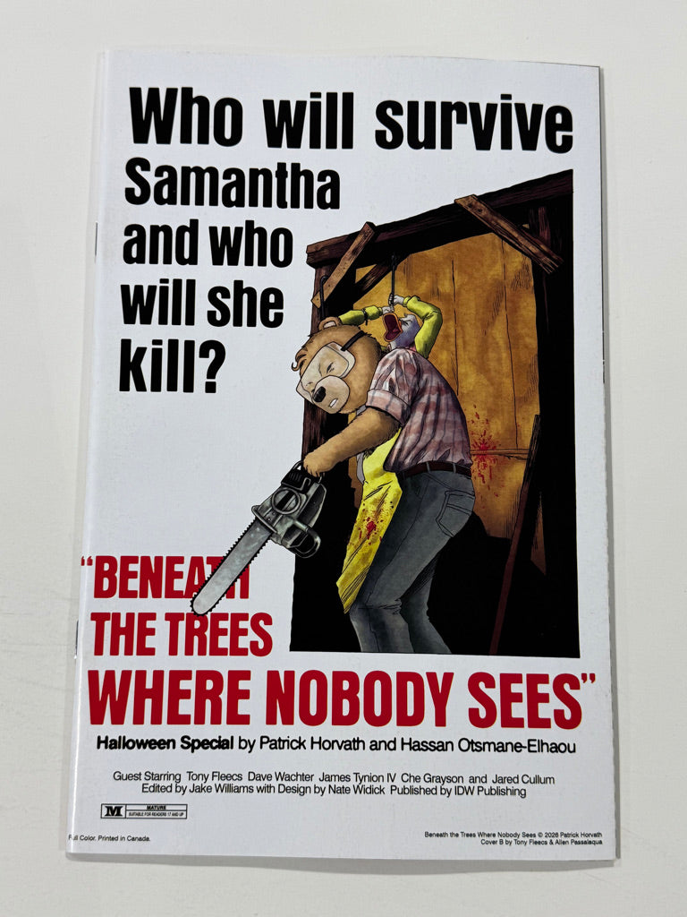 BENEATH THE TREES WHERE NOBODY SEES HALLOWEEN SPECIAL NM Tony Fleecs Homage Variant