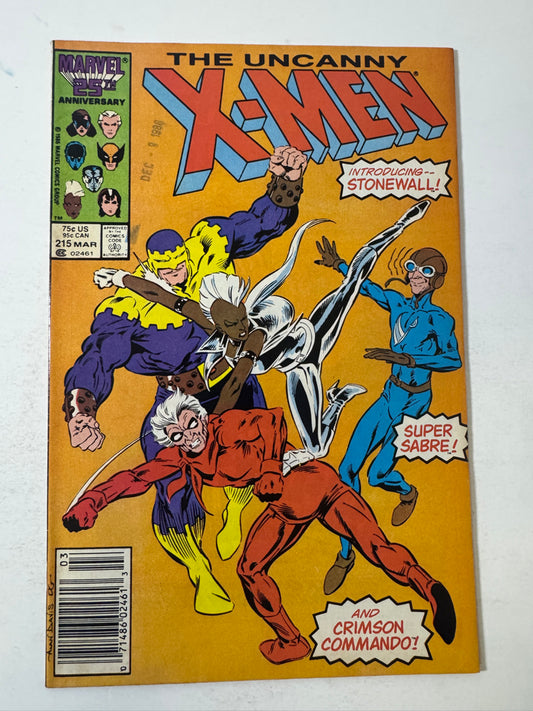 UNCANNY X-MEN #215 FN/VF NEWSSTAND 1ST APPEARANCE