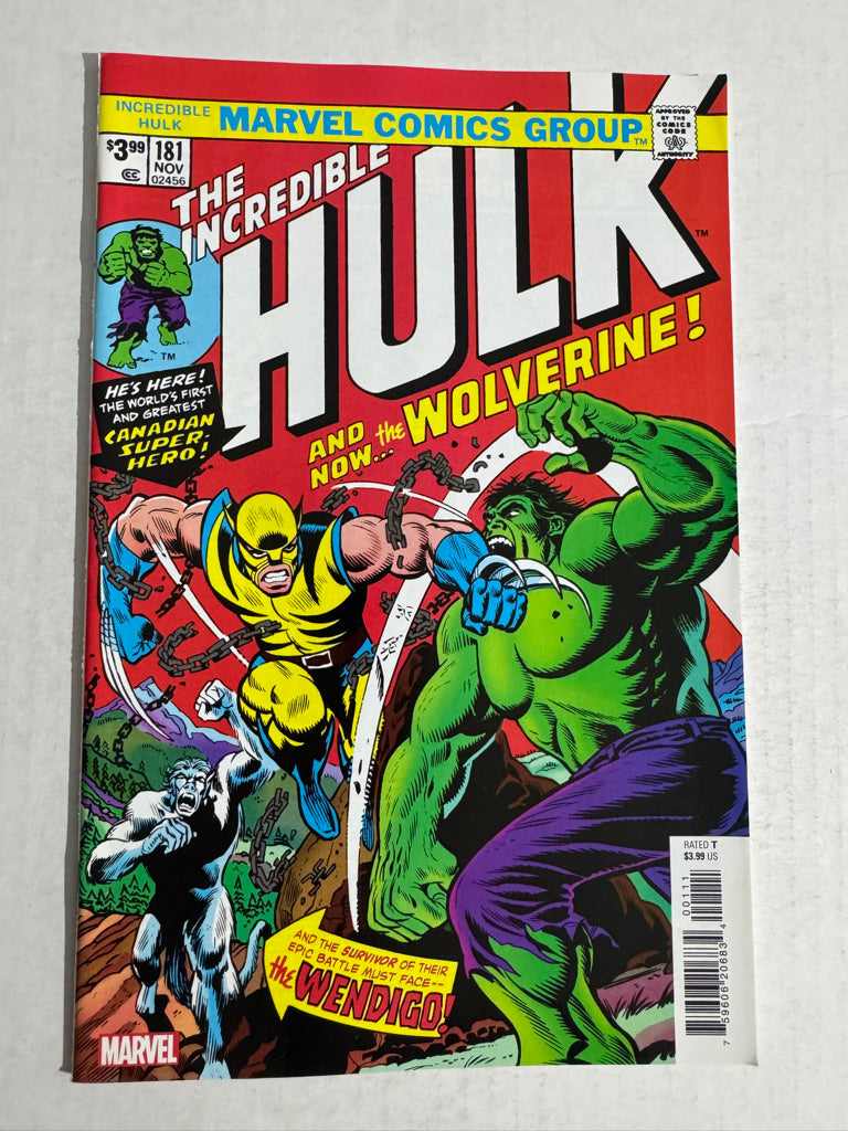 INCREDIBLE HULK #181 NM Facsimile