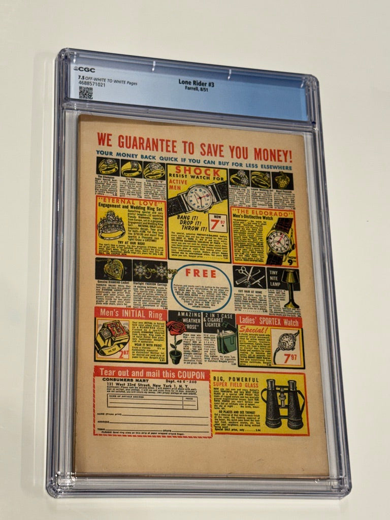 THE LONE RIDER #3 CGC 7.5