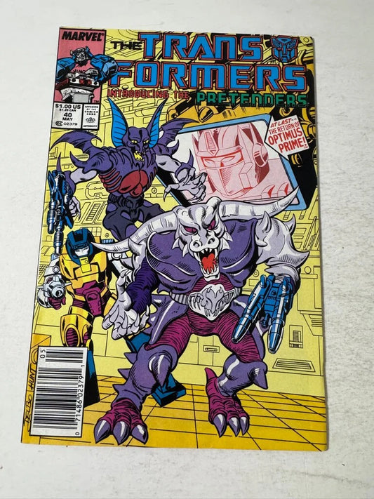 TRANSFORMERS #40 VF/NM NEWSSTAND 1ST APPEARANCE