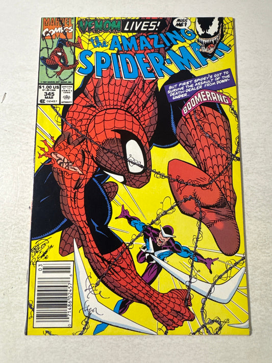 AMAZING SPIDER-MAN #345 VF-  NEWSSTAND 1ST APPEARANCE