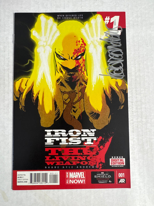 IRON FIST THE LIVING WEAPON #1 VF/NM Kaare Andrews Cover 1ST APPEARANCE SIGNED