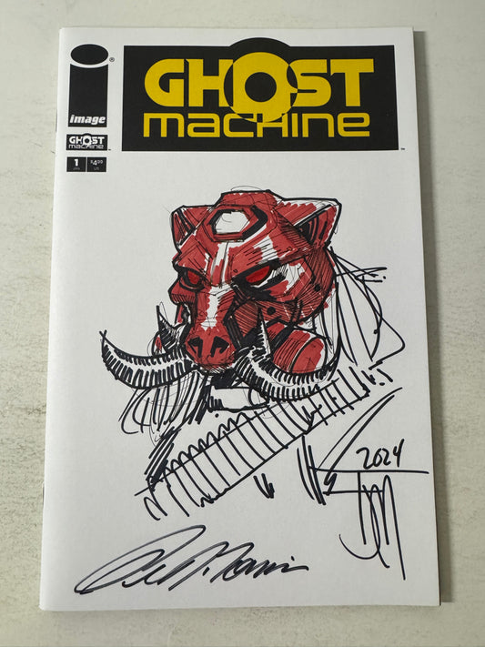 GHOST MACHINE #1 NM Blank Variant SKETCH & SIGNED by Francis Manapul & Peter J Tomasi 1ST APPEARANCE (Copy)