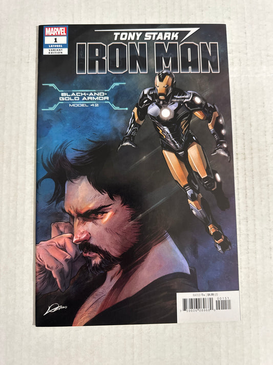 TONY STARK IRON MAN #1 VF/NM Alexander Lozano Black -and-Gold Armor Variant