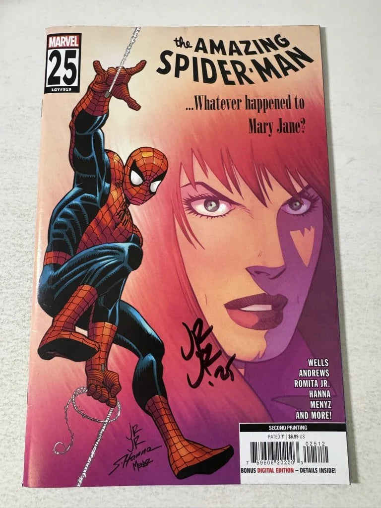 AMAZING SPIDER-MAN #25 Vol 6 NM- 2nd Print John Romita Jr Variant SIGNED