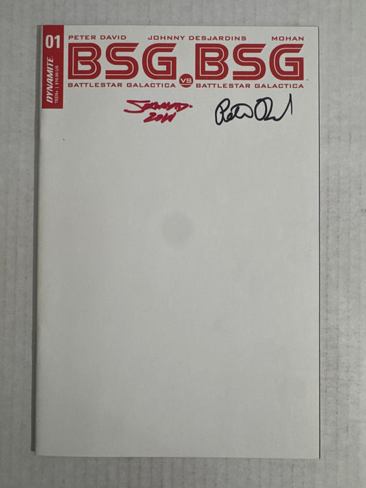 BATTLESTAR GALACTICA VS BATTLESTAR GALACTICA #1 NM Blank Variant SIGNED 2x