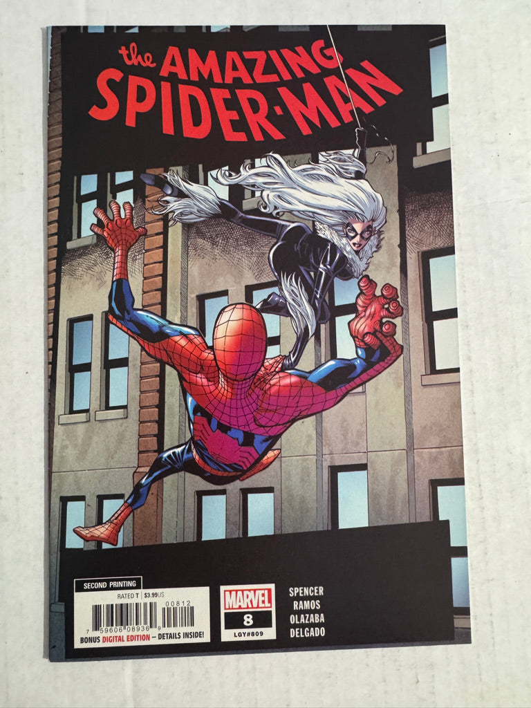 AMAZING SPIDER-MAN #8 Vol 5 NM 2nd Print Humberto Ramos Variant