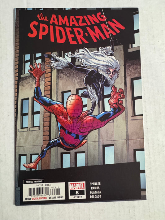 AMAZING SPIDER-MAN #8 Vol 5 NM 2nd Print Humberto Ramos Variant