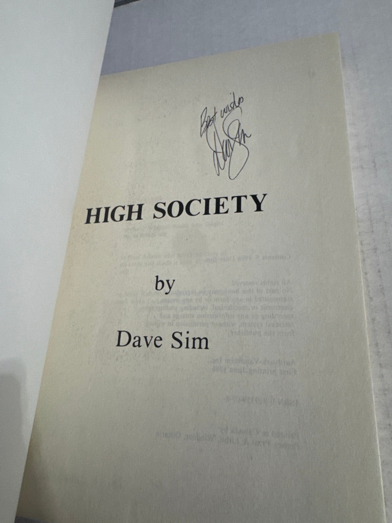 CEREBUS BOOK 2 HIGH SOCIETY TPB NM 1st Print SIGNED by Dave Sim