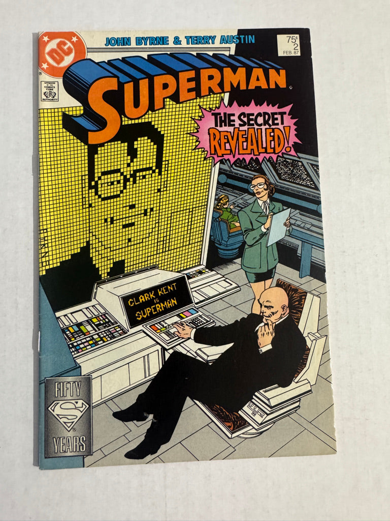 SUPERMAN #2 Vol 2 VF John Byrne Cover Fifty Years Variant