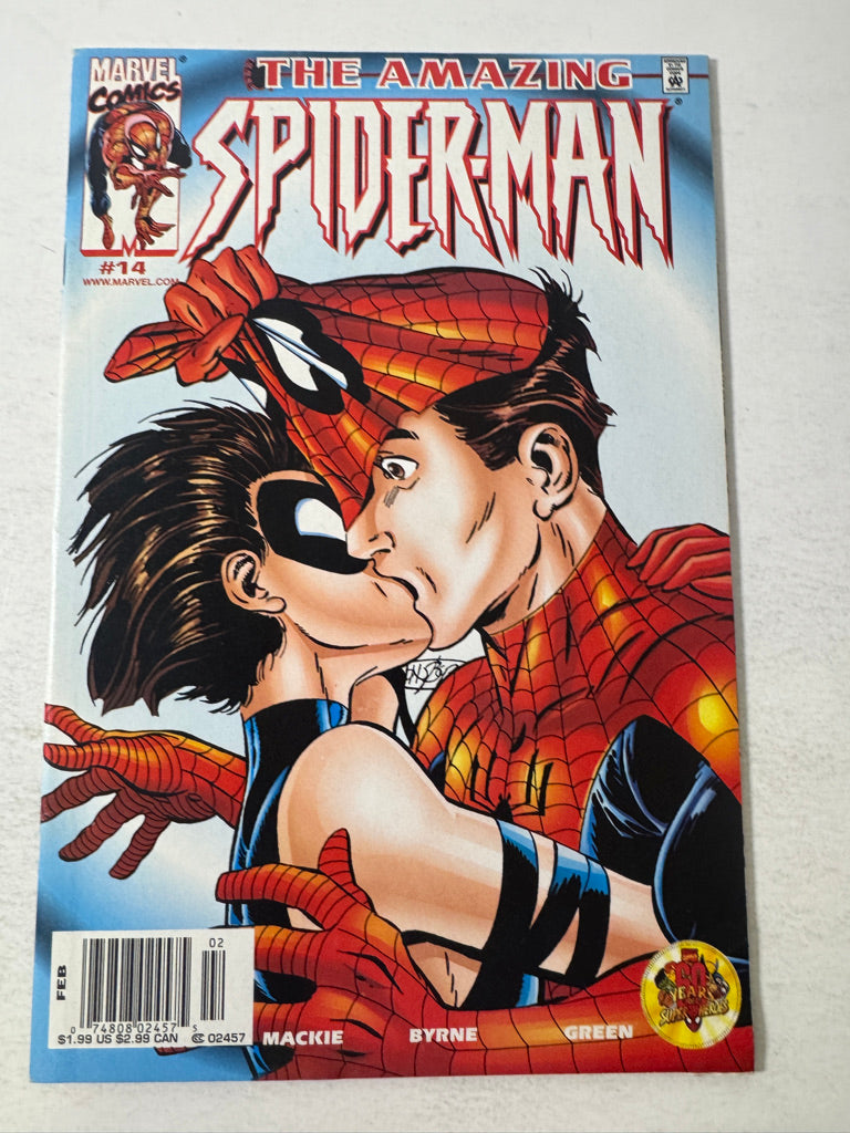 AMAZING SPIDER-MAN #14 Vol 2 VF+ John Byrne Cover NEWSSTAND