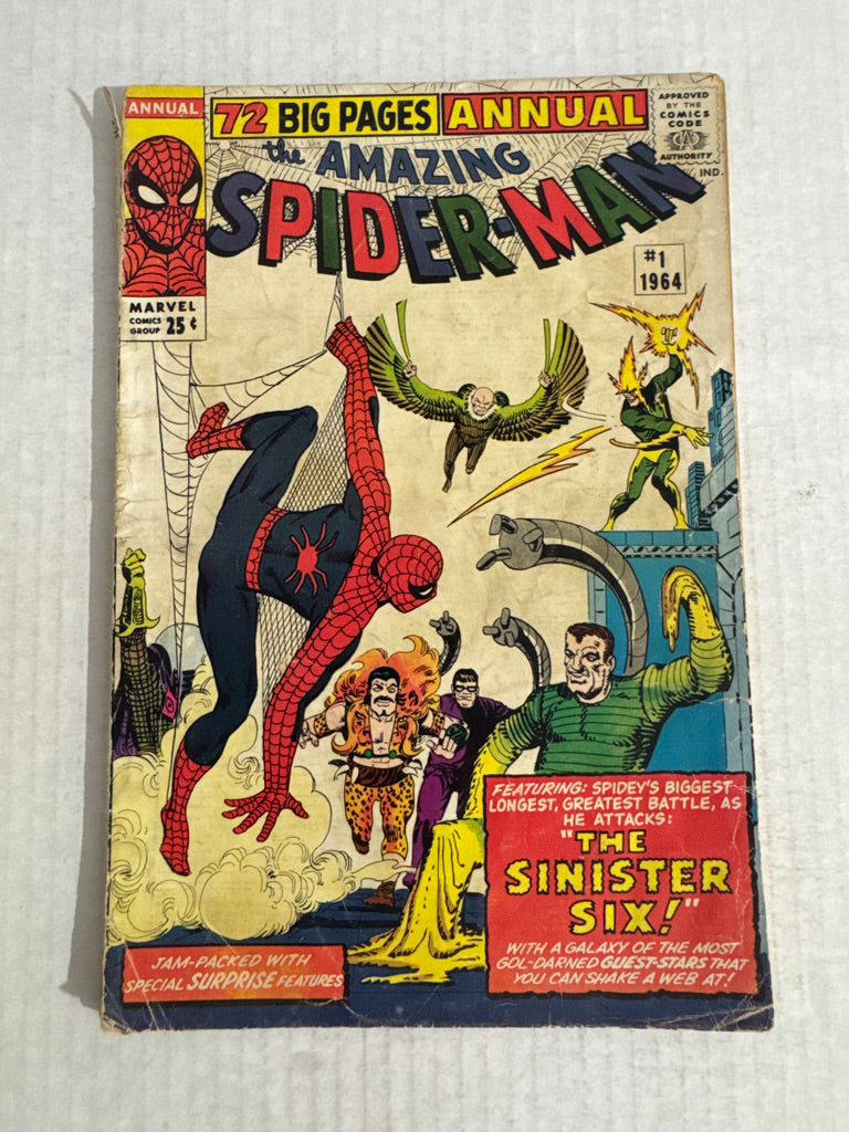 AMAZING SPIDER-MAN KING-SIZE SPECIAL ANNUAL #1 GD 1ST APPEARANCE
