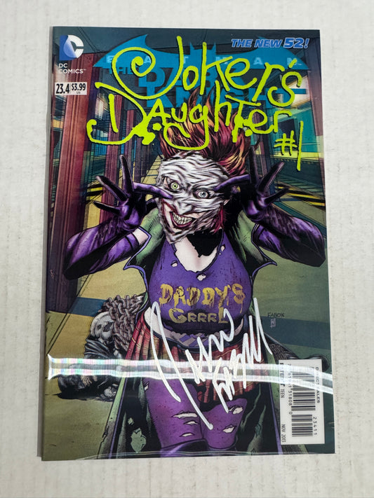 BATMAN THE DARK KNIGHT #23.4 JOKER'S DAUGHTER #1 Vol 2 NM Lenticular Cover SIGNED by Jason Fabok