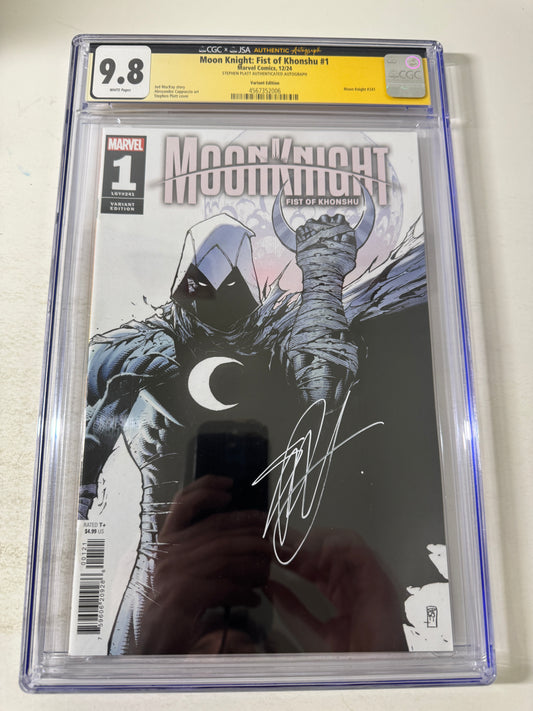 MOON KNIGHT FIST OF KHONSHU #1 9.8 CGC SS Stephan Platt Variant SIGNED
