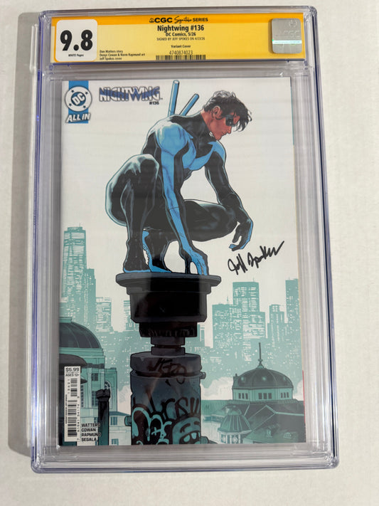 NIGHTWING #136 CGC SS 9.8 Jeff Spokes Variant SIGNED