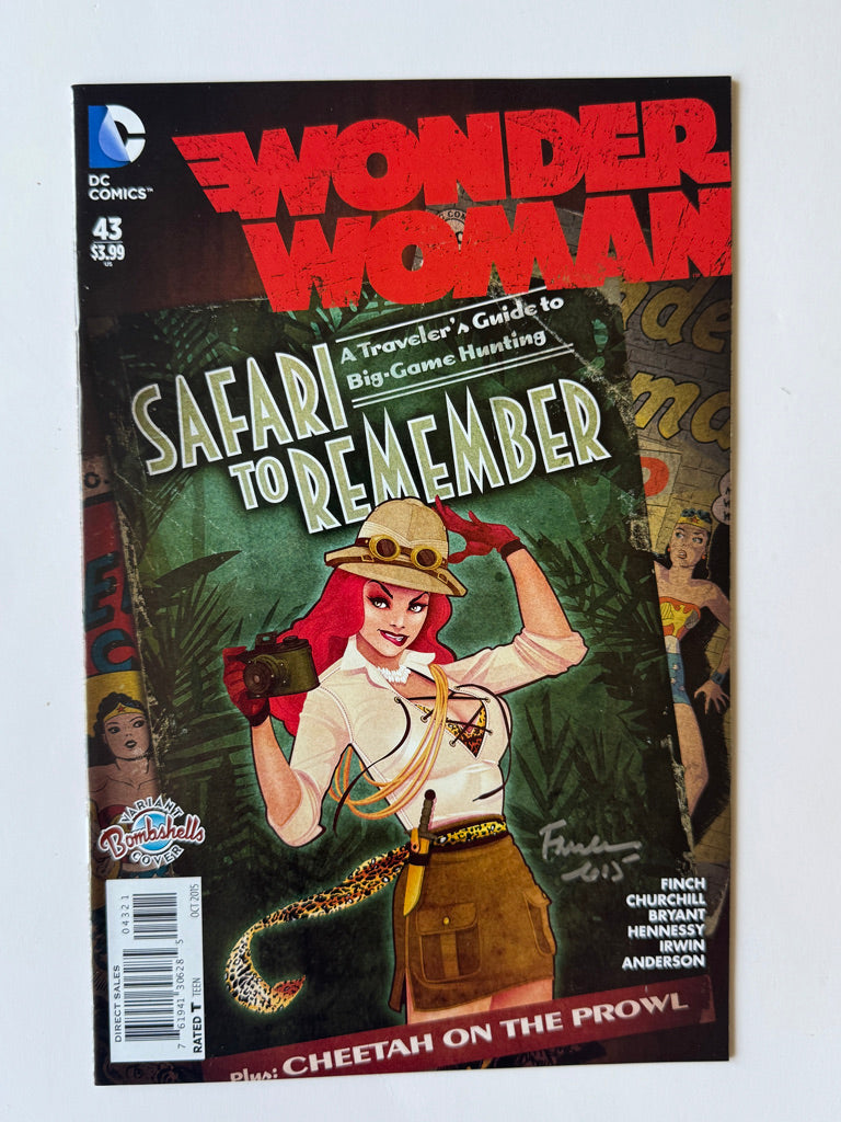 WONDER WOMAN #43 Vol 4 NM Bombshells Variant SIGNED by David Finch