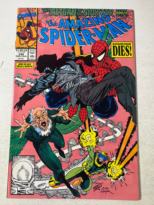 AMAZING SPIDER-MAN #336 VF/NM SIGNED by David Michelinie