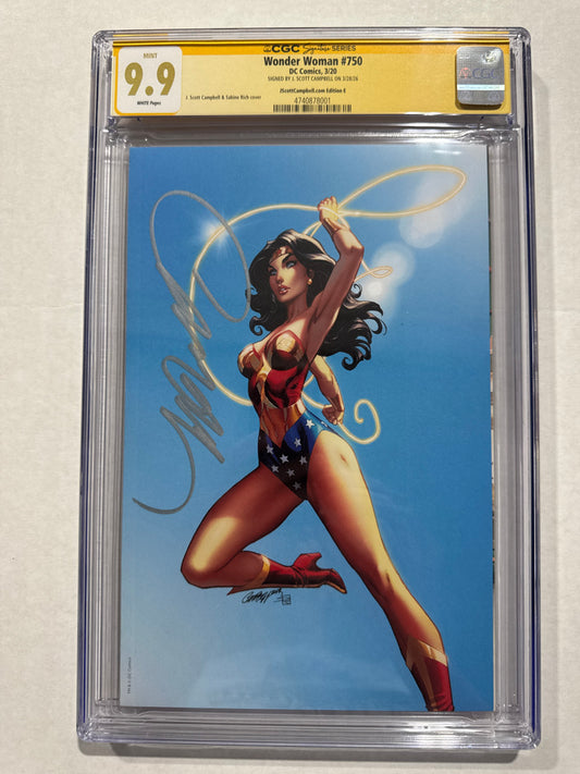 WONDER WOMAN #750 CGC SS 9.9 J Scott Campebll E Variant SIGNED