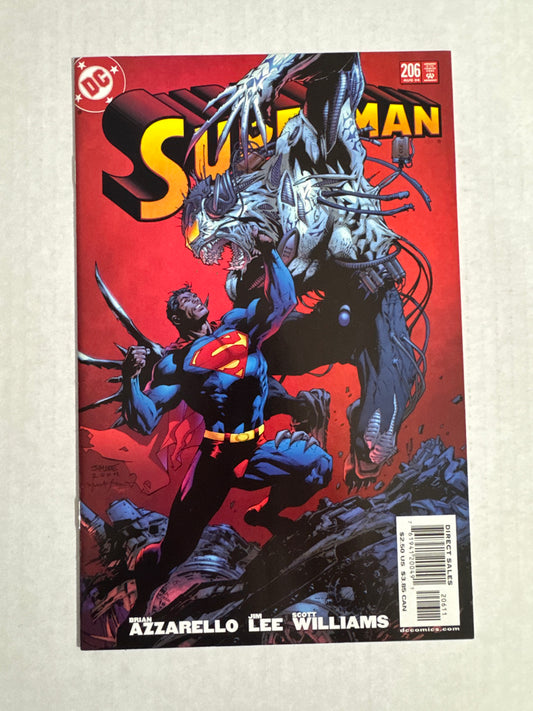 SUPERMAN #206 Vol 2 FN/VF Jim Lee Cover NEWSSTAND
