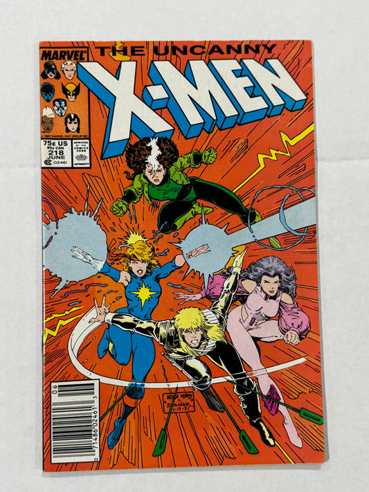UNCANNY X-MEN #218 VF+ Arthur Adams COver NEWSSTAND