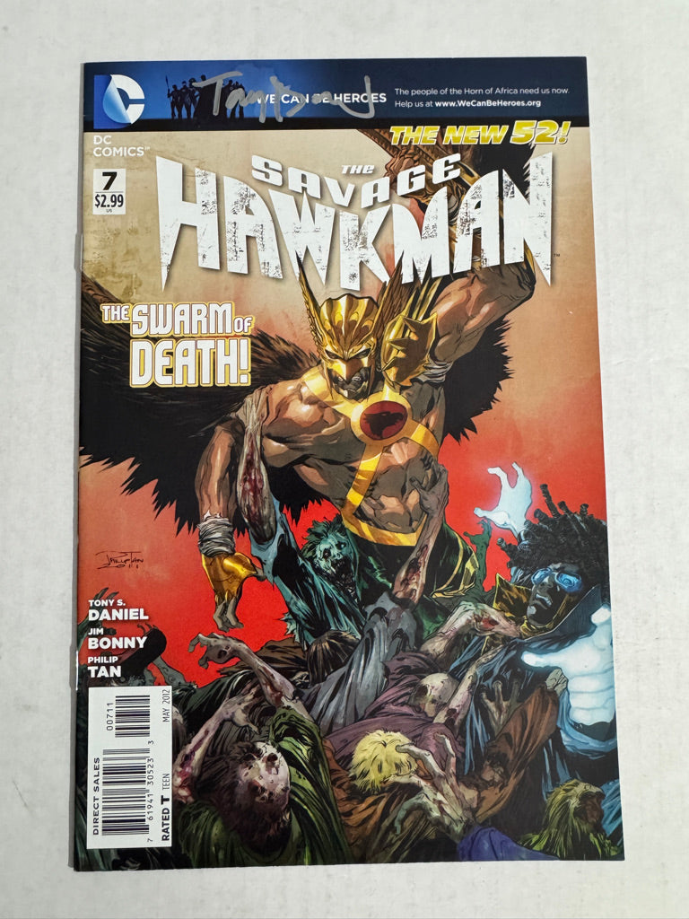 SAVAGE HAWKMAN #7 NM- SIGNED by Tony Daniel