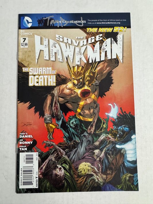 SAVAGE HAWKMAN #7 NM- SIGNED by Tony Daniel