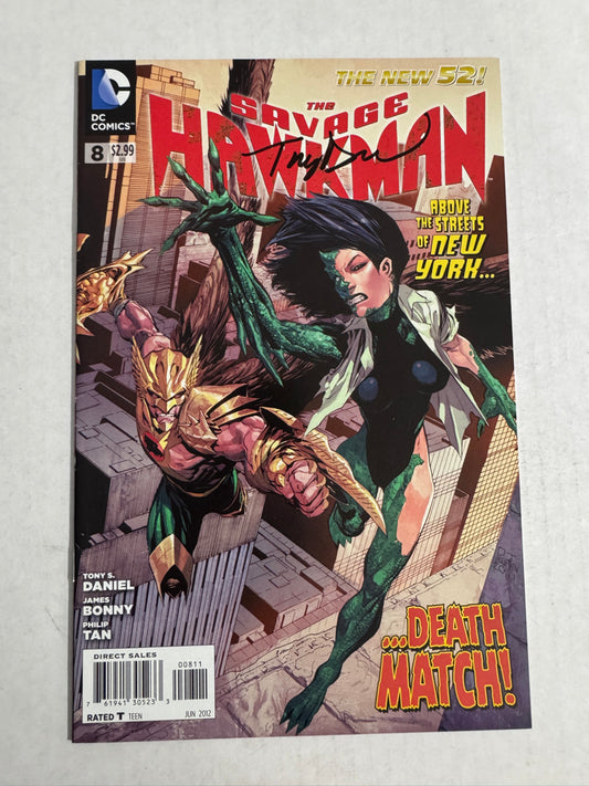 SAVAGE HAWKMAN #8 VF/NM SIGNED by Tony Daniel