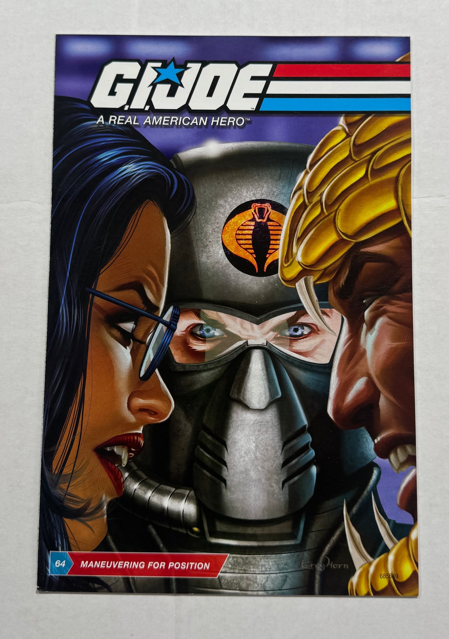 GI JOE A Real American Hero #64 NM- Hasbro Promo Greg Horn Cover
