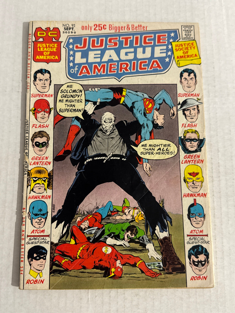 JUSTICE LEAGUE OF AMERICA #92 GD/VG Neal Adams Cover
