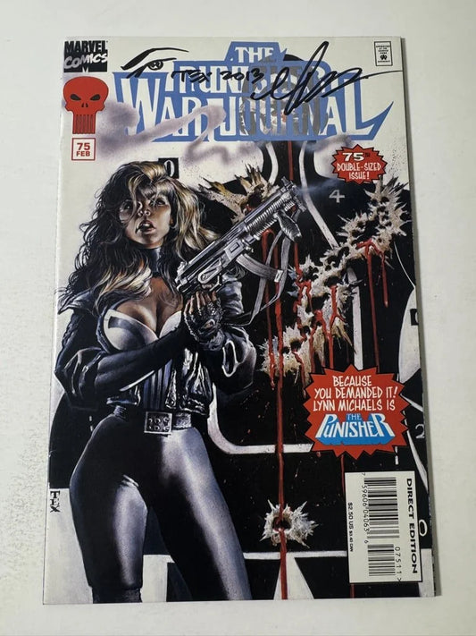 THE PUNISHER WAR JOURNAL #75 NM- SIGNED + Remarked by Mark Texeira