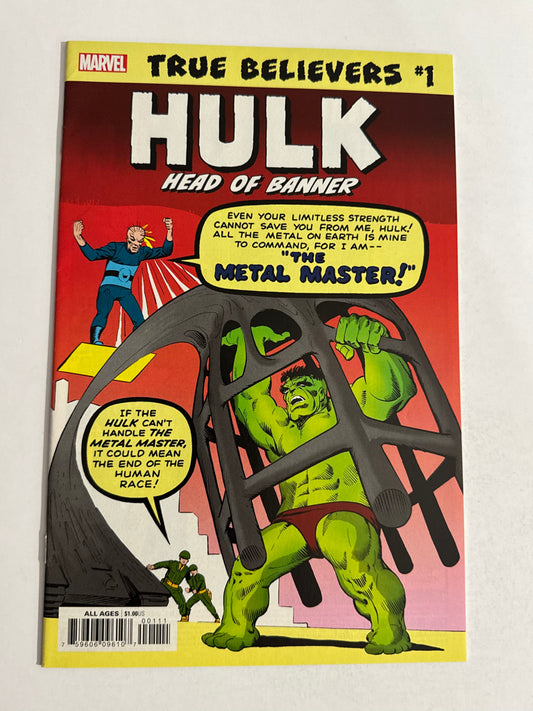 INCREDIBLE HULK #6 NM True Believers Head of Banner Reprint