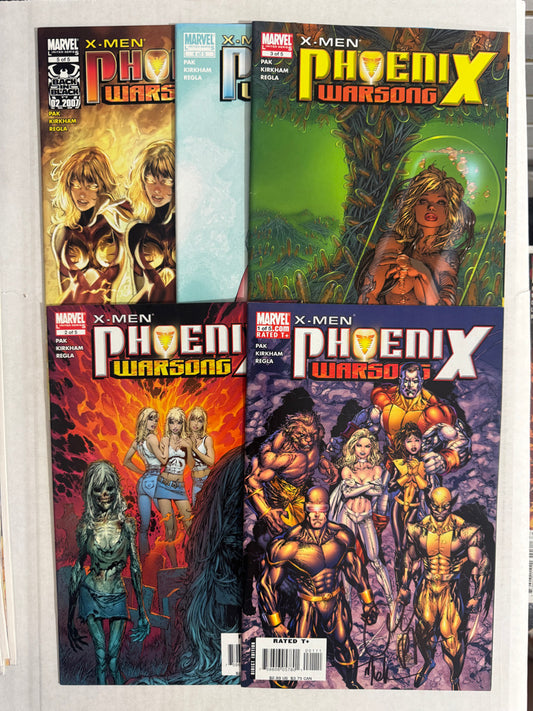 X-MEN PHOENIX WARSONG #1-5 VF/NM Marc Silvestri Covers SET SIGNED 2x