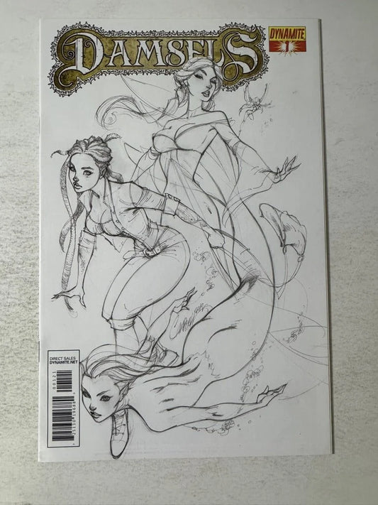 DAMSELS #1 1:15 J Scott Campbell Sketch Variant