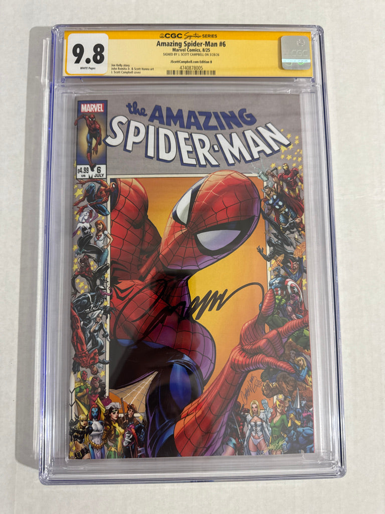 AMAZING SPIDER-MAN #6 Vol 7 CGC 9.8 J Scott Campbell B  Variant SIGNED