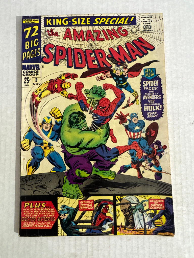 AMAZING SPIDER-MAN KING-SIZE SPECIAL ANNUAL #3 VG/FN